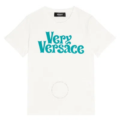 Young Versace Kids'  Boys Very Versace Printed T-shirt In White
