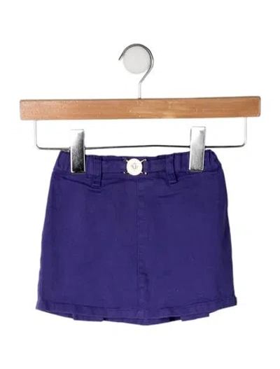 Pre-owned Young Versace Babies' Cotton Pleated Accent Skirt In Purple