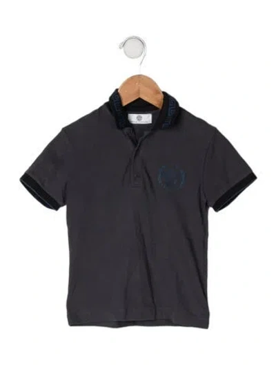 Pre-owned Young Versace Kids' Cotton Polo Shirt In Grey