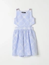 YOUNG VERSACE DRESS YOUNG VERSACE KIDS COLOR GNAWED BLUE,F40235011