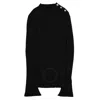 Young Versace Girls Long Sleeve Wool Sweater In Black
