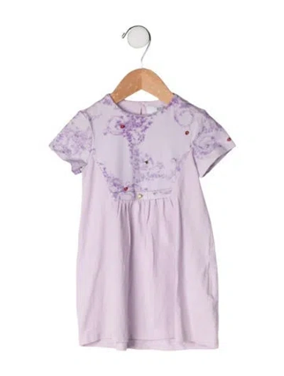 Pre-owned Young Versace Babies' Graphic Print Casual Dress In Purple