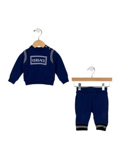 Pre-owned Young Versace Babies' Infant Boys' Patterned 2 Piece Set In Blue