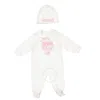 Young Versace Infant Dragon Cotton Jersey Romper & Hat In White