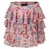Young Versace Kids Barocco Floral Ruffle Skirt In Pink
