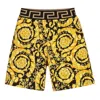 Young Versace Kids Barocco Print Cotton Shorts In Yellow