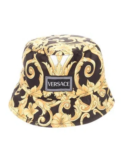 Pre-owned Young Versace Babies' Kids Bucket Hat In Black