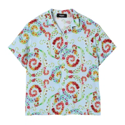 Young Versace Kids Floral Barocco Pattern Shirt In Multi