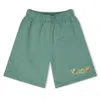 Young Versace Kids Floral Logo Cotton Shorts In Green
