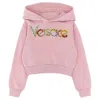 Young Versace Kids Floral Logo Embroidered Hoodie In Multi