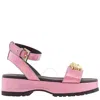 Young Versace Kids La Medusa Platform Sandals In Yellow/pink