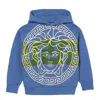 Young Versace Kids Medusa Big Greca Hoodie In Blue