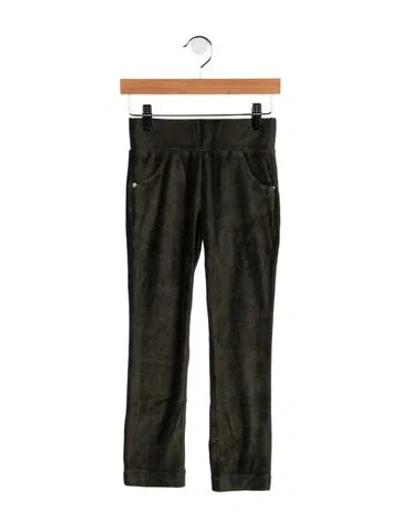 Pre-owned Young Versace Kids' Velour Track Pants In Green