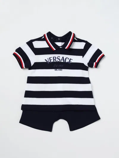 Young Versace Babies' Romper  Kids Color Blue In Multi