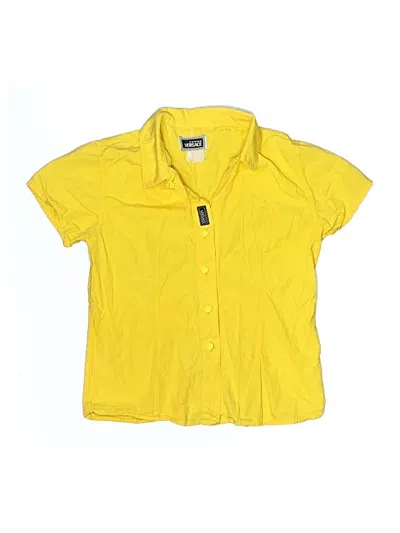Pre-owned Young Versace Kids' Short Sleeve Polo Shirt In Yellow