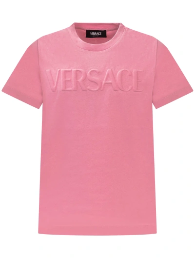 Young Versace Kids' T-shirt With Logo In Tutu Pink