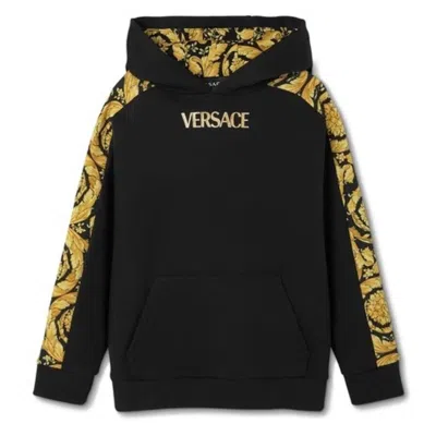 Young Versace Versace Kids Barocco Print Cotton Hoodie In Multi