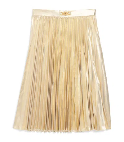 Young Versace Kids' Medusa Pleated Lamé Skirt (4-14 Years) In Gold