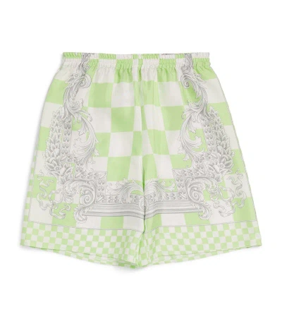 Young Versace Versace Kids Silk Baroque Print Shorts (4-12 Years) In Multi
