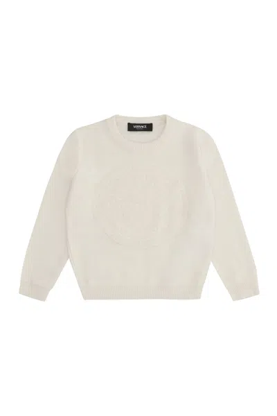 Young Versace Wool-blend Crew-neck Sweater