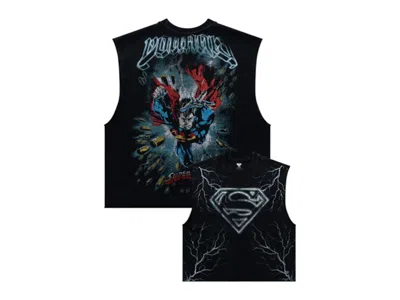 Pre-owned Youngla Men's  X Superman Cut Off Tank In Bulletproof