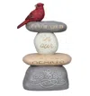 Young's Inc Resin Cardinal On Stacked Wellness Rock In Multi