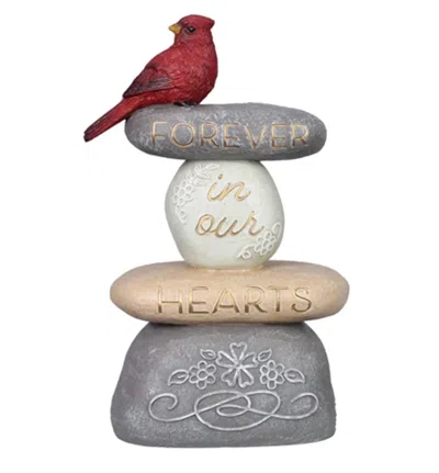Young's Inc Resin Cardinal On Stacked Wellness Rock In Multi
