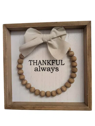 Young's Inc Thankful Always Boxed Home Decor In White