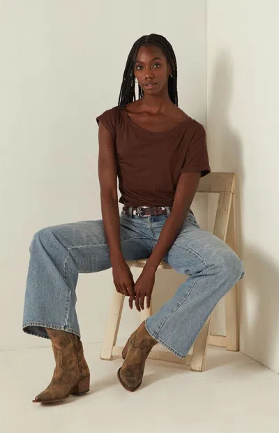 Your Favorite Women's Allie Off-the-shoulder Cinched Top In Brown