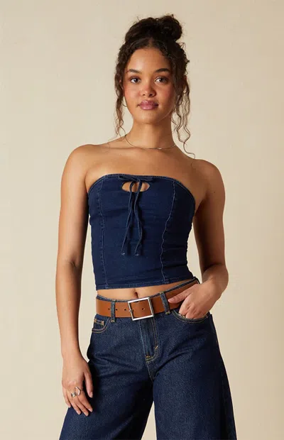 Your Favorite Women's Astrid Denim Corset In Dark Indigo In Blue
