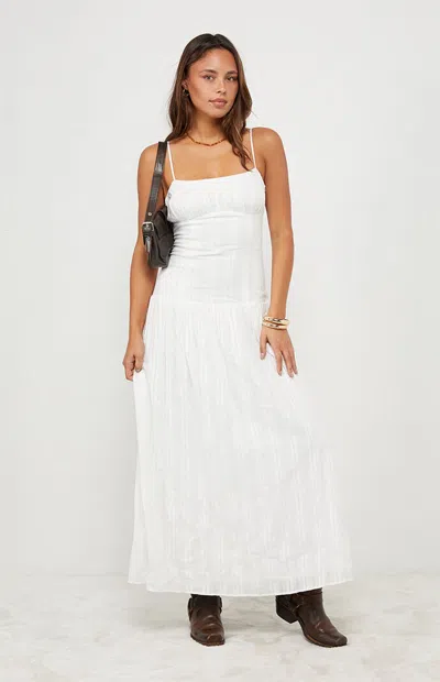 Your Favorite Women's Ava Linen Bustier Maxi Dress In White