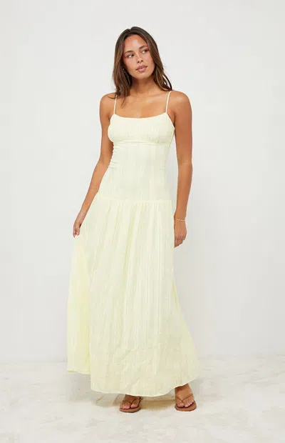 Your Favorite Women's Ava Linen Bustier Maxi Dress In Yellow