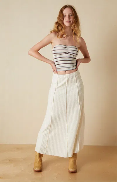 Your Favorite Women's Bekah Cinched Tube Top In Lt. Blue/brown In Multi