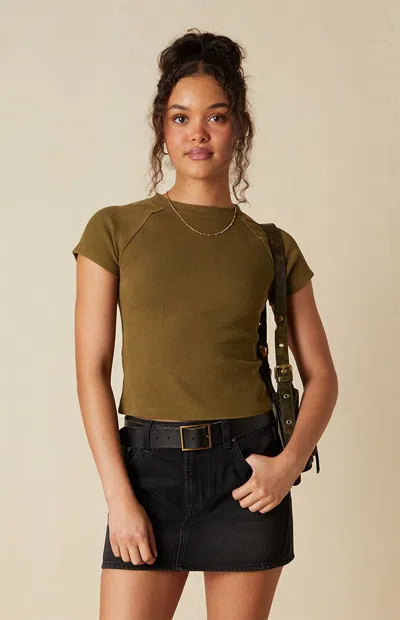 Your Favorite Women's Billie Washed Baby T-shirt In Olive In Green
