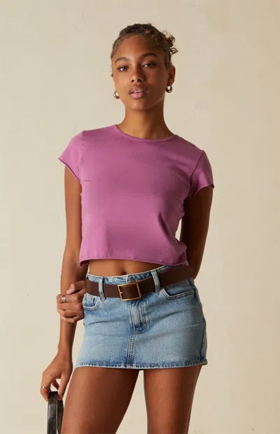 Your Favorite Women's Clara Raw Hem Top In Purple In White