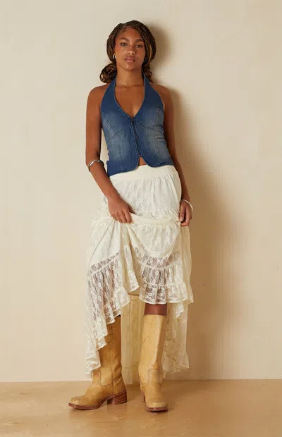Your Favorite Women's Ellie Denim Halter Vest In Dark Indigo In Neutral