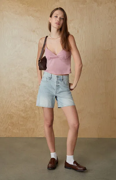 Your Favorite Women's Embroidered Babydoll Tank Top In Light Pink