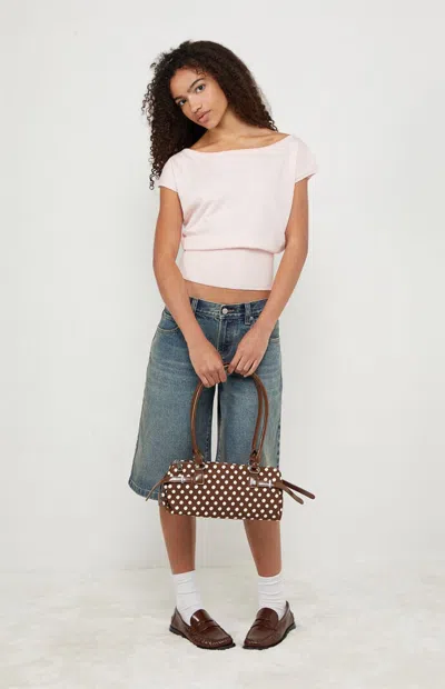 Your Favorite Women's Eva Short Sleeve Sweater T-shirt In Light Pink In White