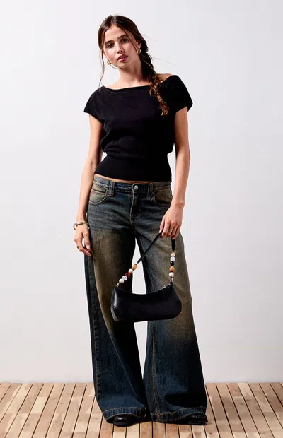 Your Favorite Women's Eva Short Sleeve Sweater T-shirt In Black