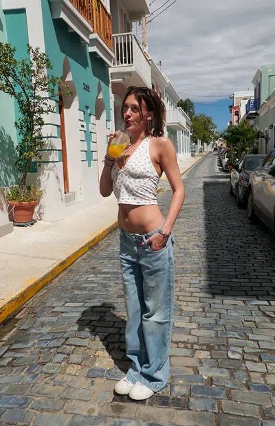 Your Favorite Women's Floral Chrissy Halter Tank Top In White