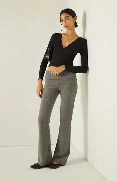 Your Favorite Women's Fold-over Sweater Lounge Pants In Gray In Green