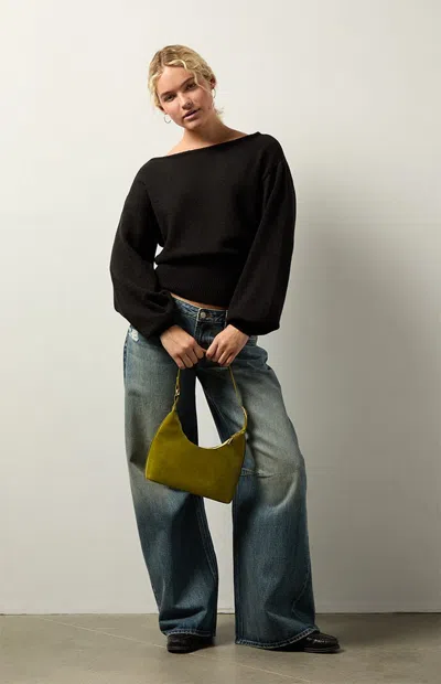 Your Favorite Women's Harley Off-the-shoulder Sweater In Black