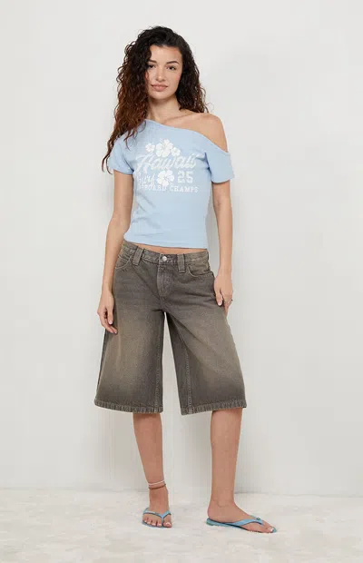 Your Favorite Women's Hawaii 25 Off-the-shoulder T-shirt In Light Blue