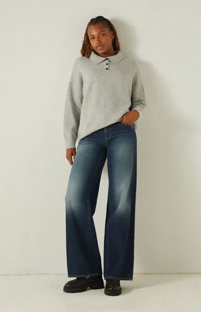 Your Favorite Women's Jesse Knit Polo Sweater In Heather Grey In Gray