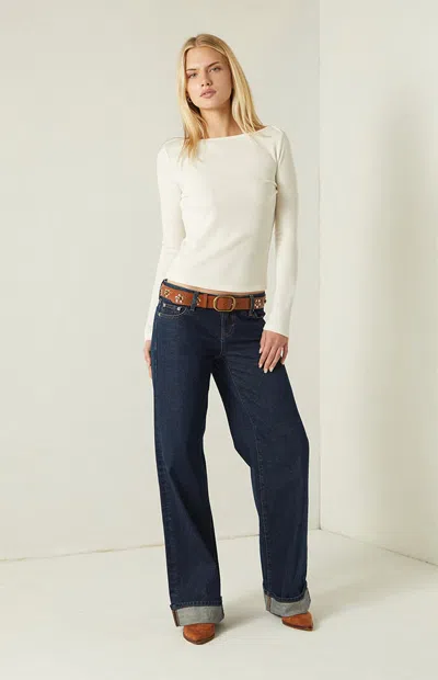 Your Favorite Women's Jodi Long Sleeve Waffle Knit Top In White