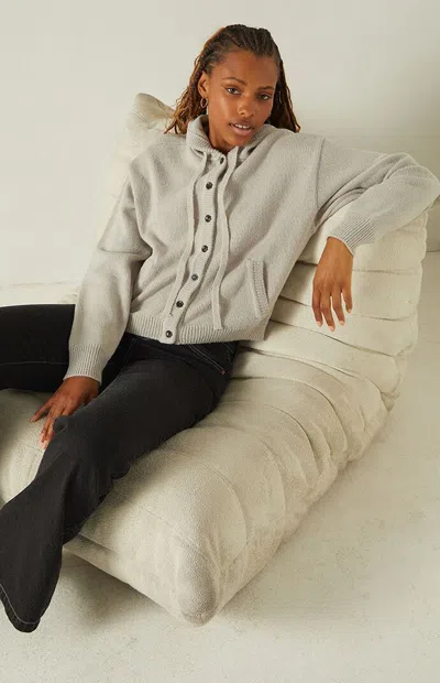 Your Favorite Women's Karoline Hooded Button Down Cardigan In Heather Grey In Gray