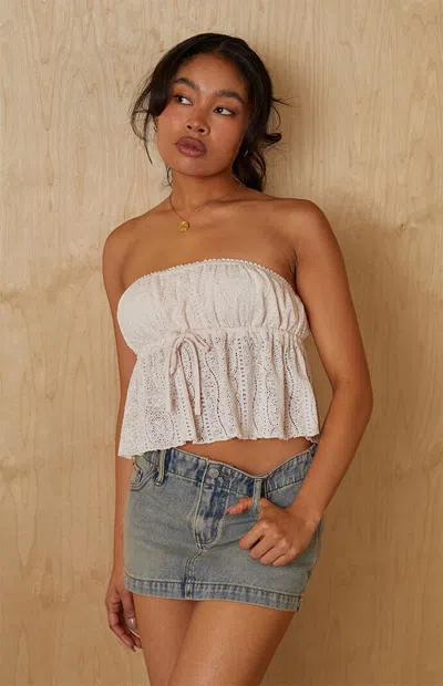 Your Favorite Women's Lace Babydoll Tube Top In Pink