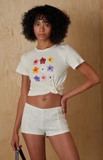 Your Favorite Women's Lace Micro Shorts In Off White