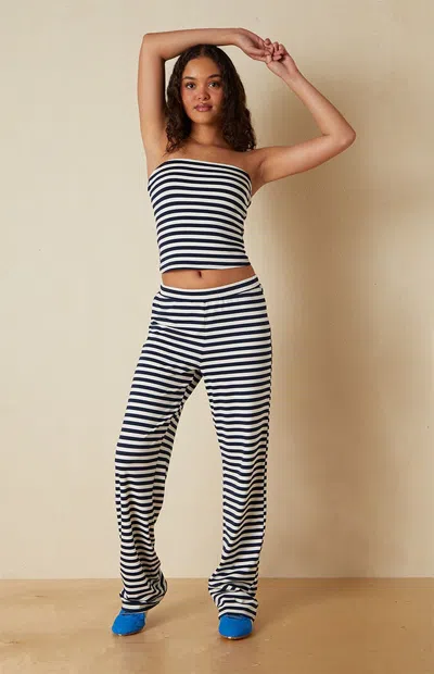 Your Favorite Women's Lila Striped Tube Top In Navy/white In Multi