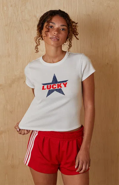 Your Favorite Women's Lucky Star Baby T-shirt In White